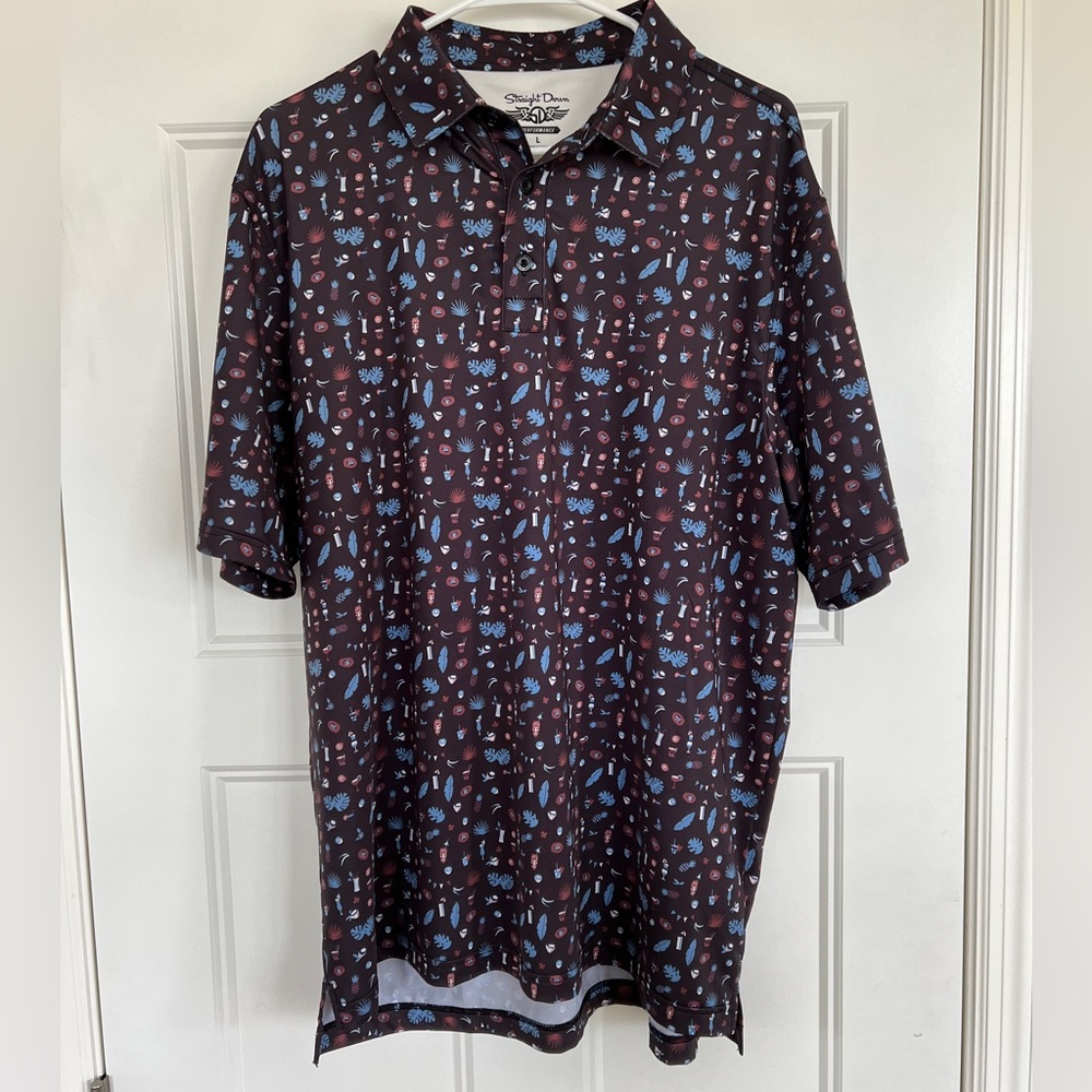 Straight Down - Hawaiian Themed Golf Polo